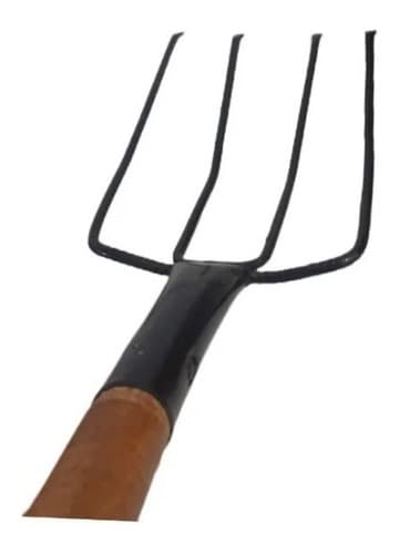 Forcado Reto 4 Dentes Com Cabo Forjado Obra Jardinagem Tarza