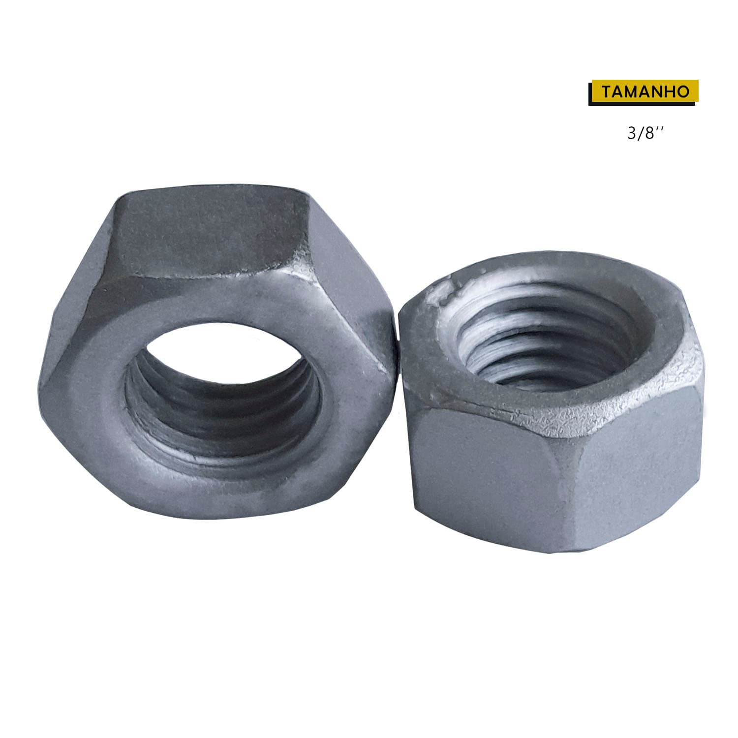 Porca 3/8 Sextavada Zincado unitária