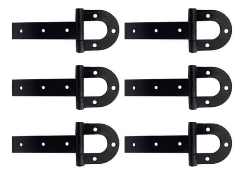 Kit 6 Dobradiça Para Porteira Ferradura Forjada 300mm Tarza