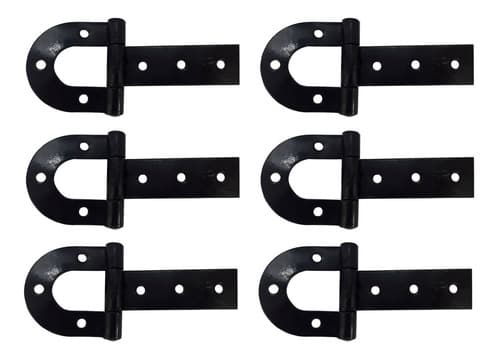 Dobradiça De Porteira Ferradura Forjada 250mm Tarza 6un