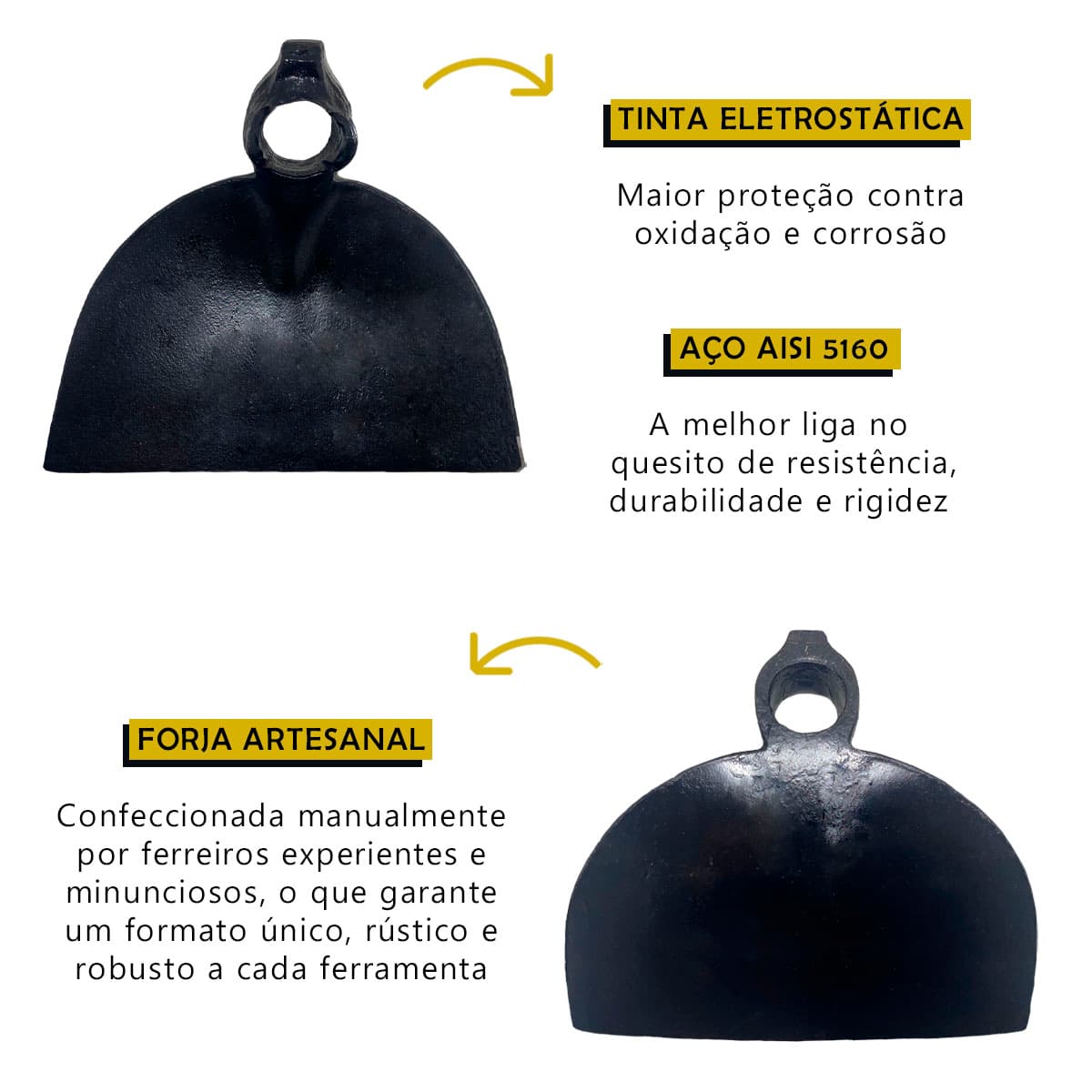 Enxada Larga Goivada Forjada 1,5 Sem Cabo 80 anos