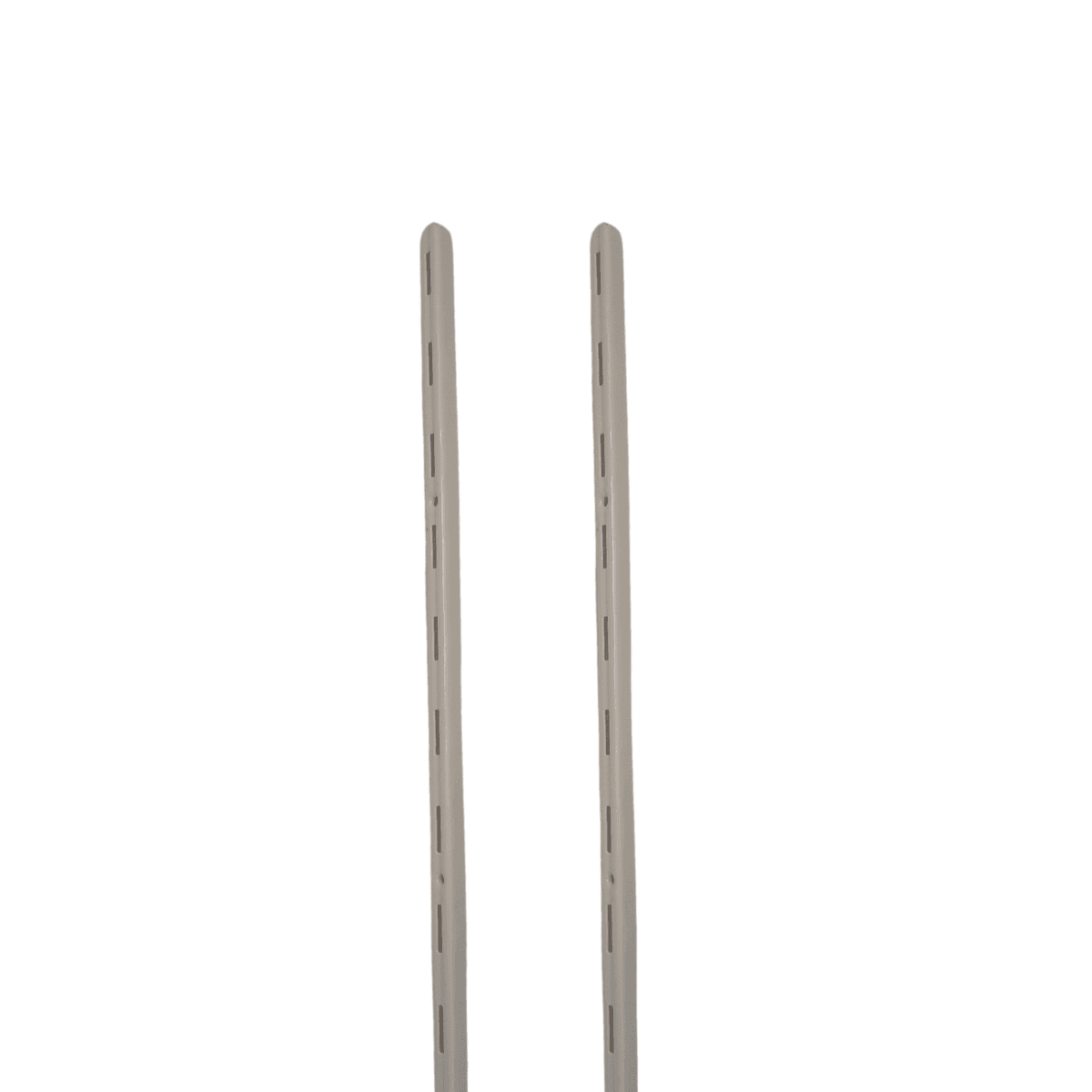 2 Pçs Trilho Simples Cremalheira Branco P/ Prateleira 200cm