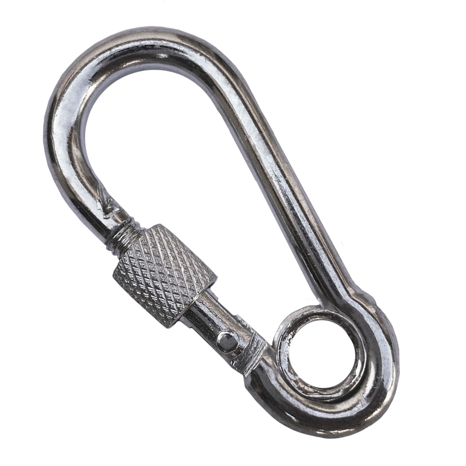 Mosquetão De Aço C/ Trava Rosca Dupla 6 cm 120 KG