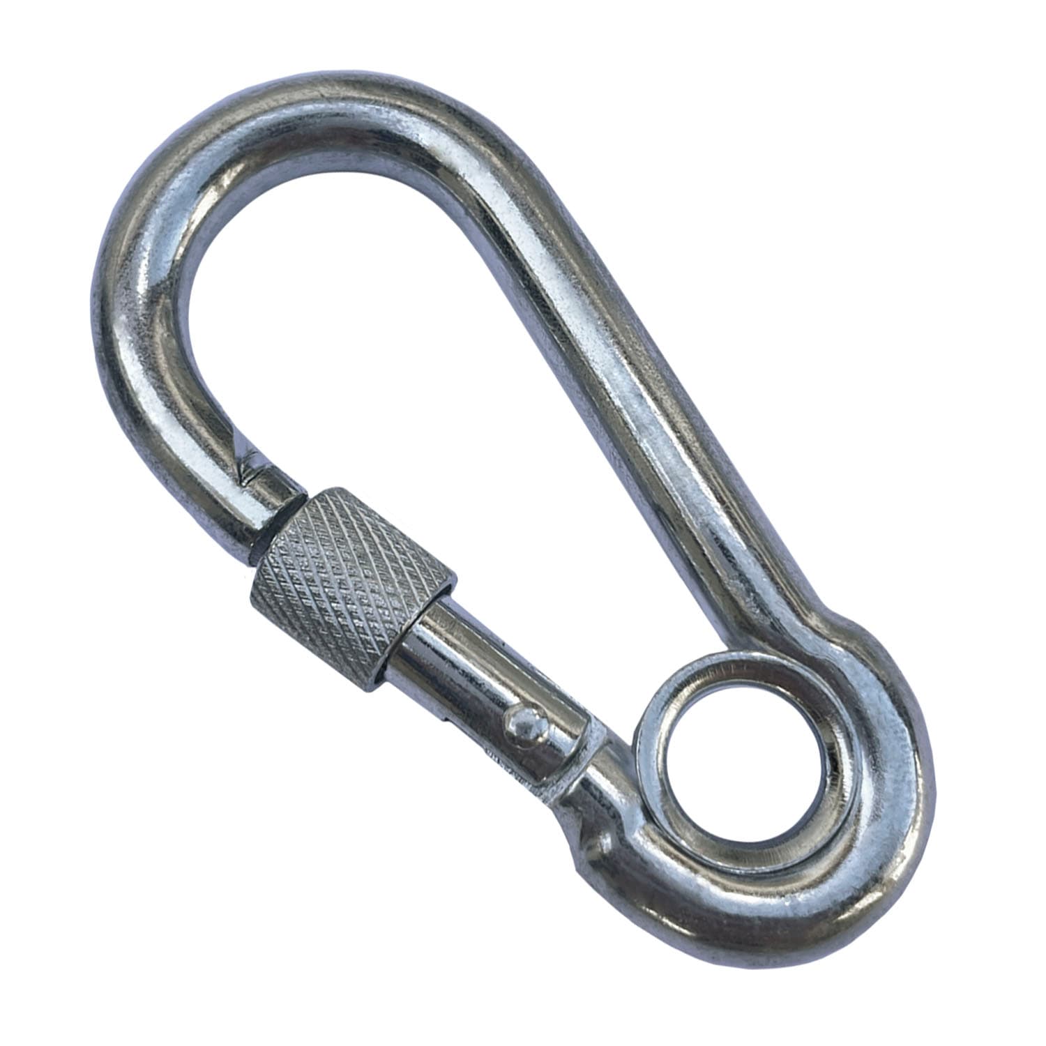 Mosquetão De Aço C/ Trava Rosca Dupla 8 cm 220 KG