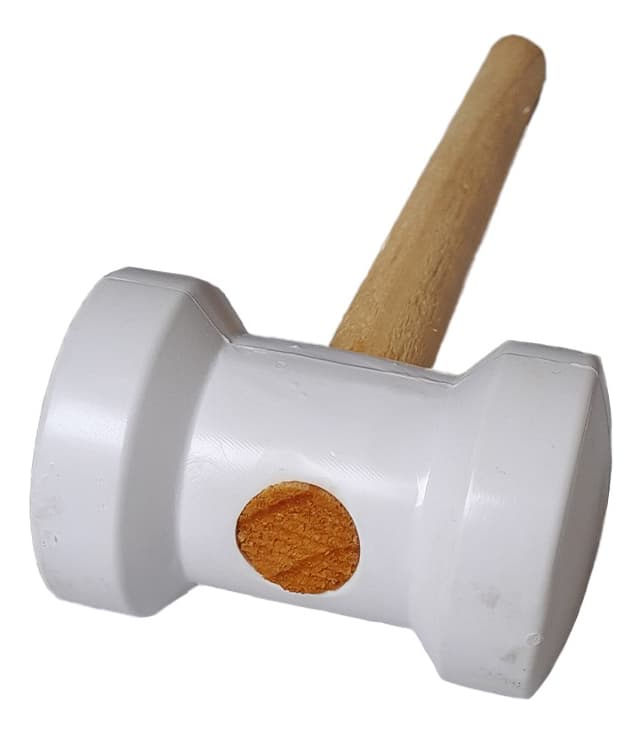 Martelo De Borracha 250g 60mm Branco Para Azulejista