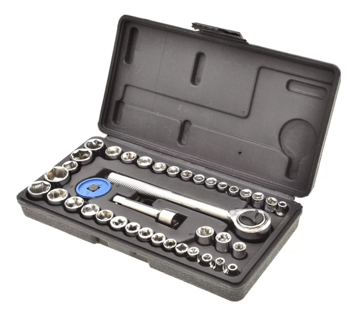 Jogo Soquete Sextavado 40 pcs C/Chave Catraca