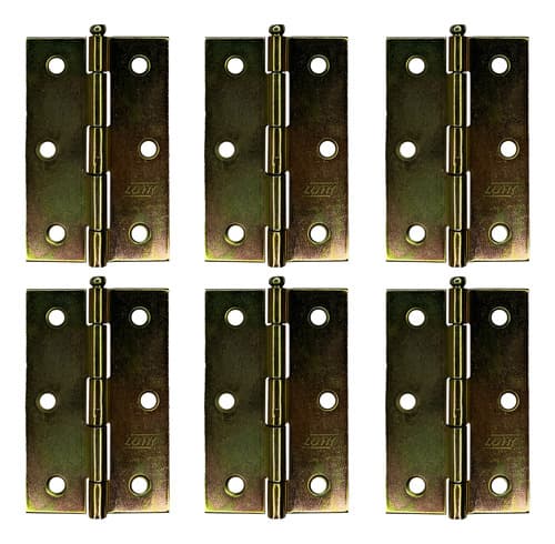 6 Un Dobradiça 3 X2.0 Pino Solto Bicromada + Parafusos