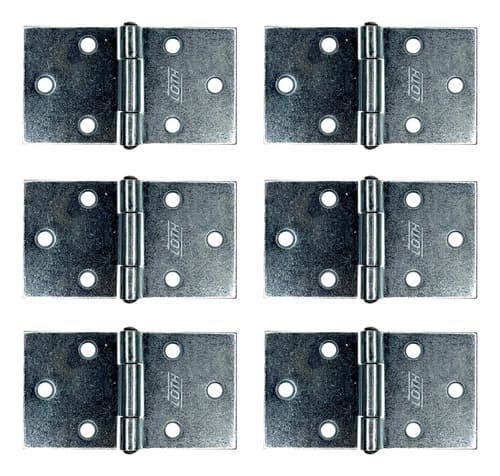 6 Un Dobradiça Quadrada P/ Baú 1,75 4,8cm Loth Galvanizada