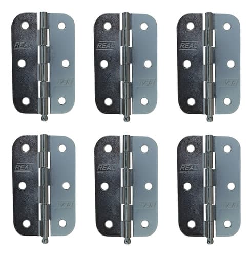 6 Un Dobradiças 3 X2cm Pino Solto Canto Redondo Zincada Real