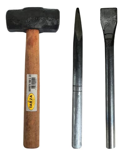 Marreta 1.5kg + Talhadeira 12 + Ponteiro 12 Tarza