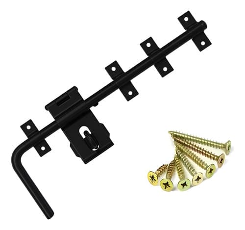 Trinco De Correr Com Alça E Trava P/ Cadeado 30cm + Parafuso Preto