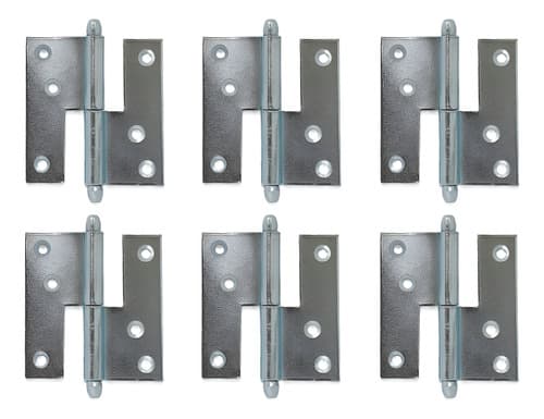 6 Un Dobradiça Hamburguesa Zincada 80mm Antiferrugem